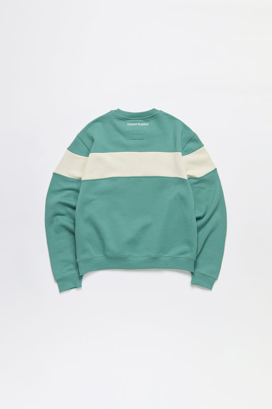 Arrows Paneled Crewneck in Green