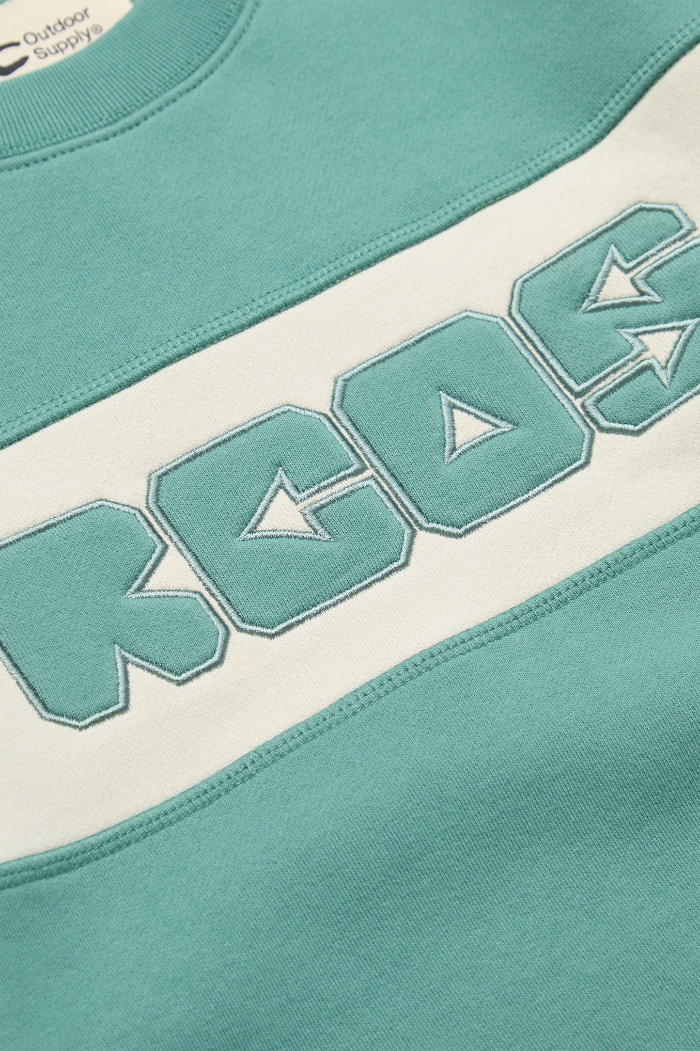 Arrows Paneled Crewneck in Green