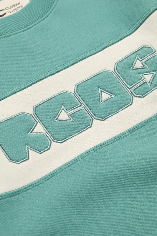 Arrows Paneled Crewneck in Green