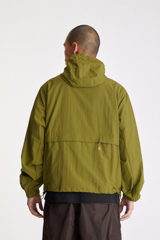 Nylon Cargo Anorak in Olive