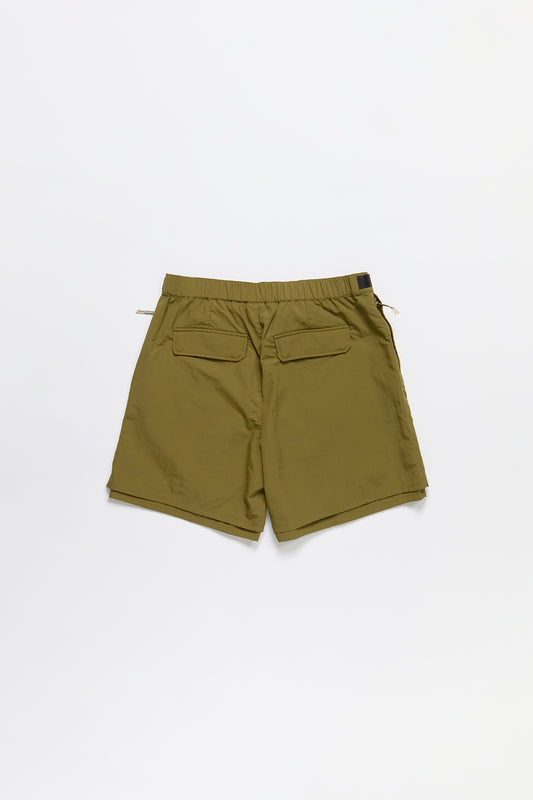Nylon Belted Cargo Short in Olive
