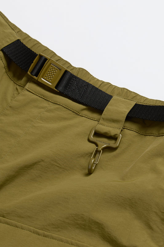 Nylon Belted Cargo Short in Olive