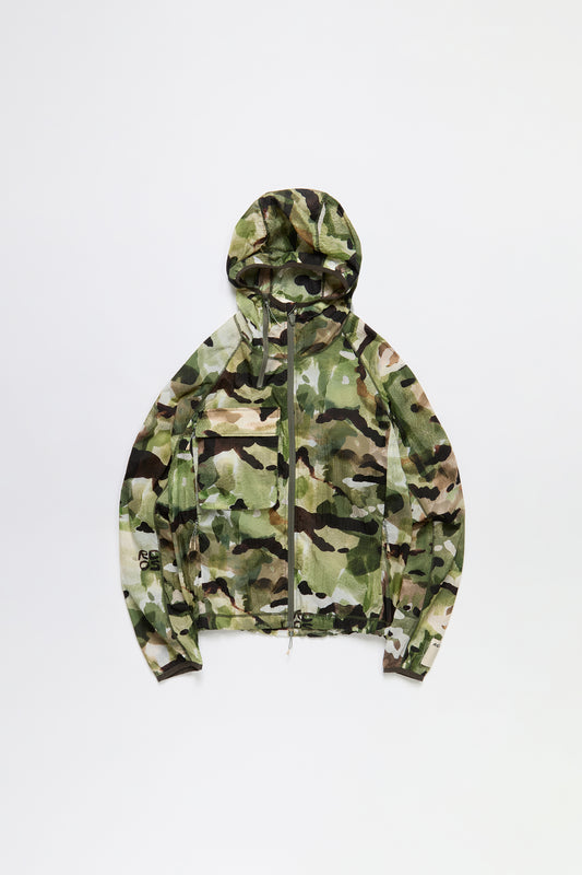 Packable Nylon Ripstop Jacket in Watercolor Camo