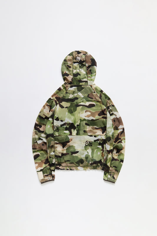 Packable Nylon Ripstop Jacket in Watercolor Camo