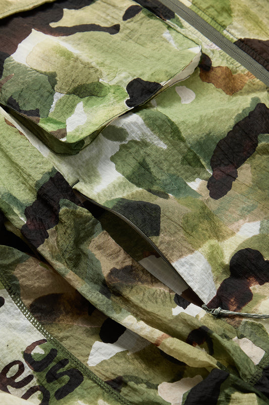 Packable Nylon Ripstop Jacket in Watercolor Camo