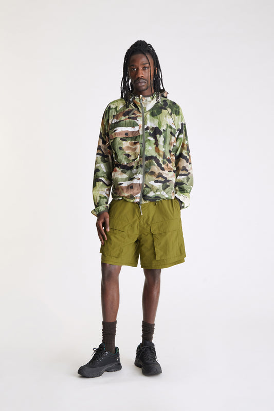 Packable Nylon Ripstop Jacket in Watercolor Camo