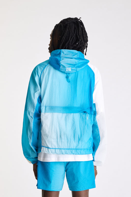 Packable Nylon Ripstop Jacket in Gradient Turquoise