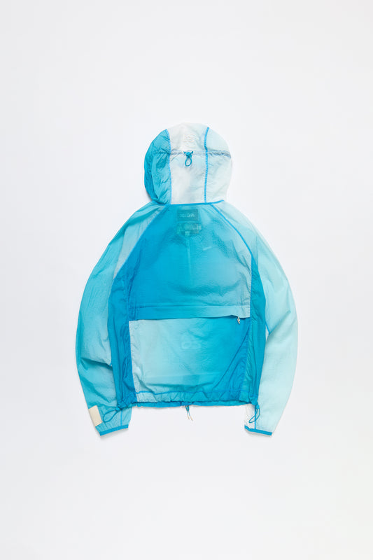 Packable Nylon Ripstop Jacket in Gradient Turquoise