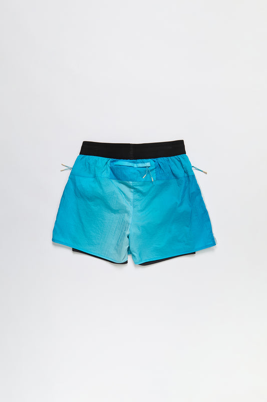 2-In-1 Running Short in Gradient Turquoise