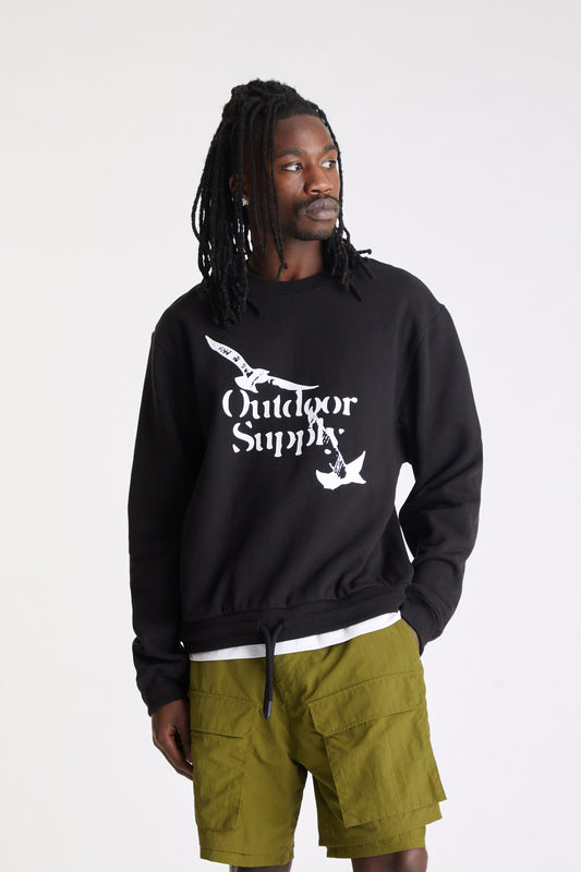 Birds Crewneck in Black