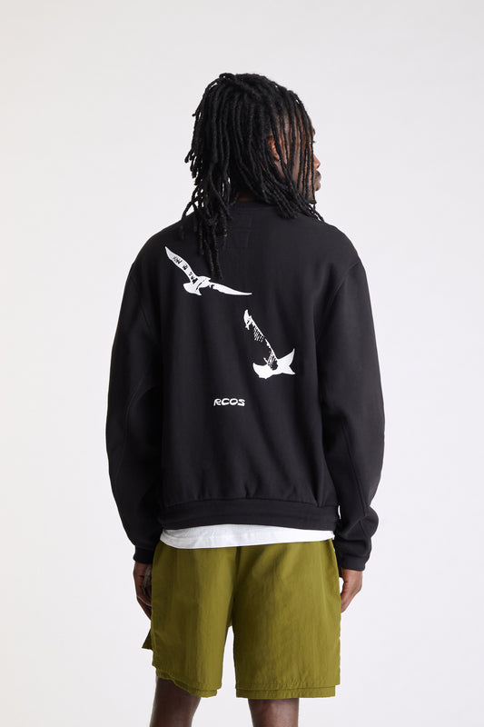 Birds Crewneck in Black