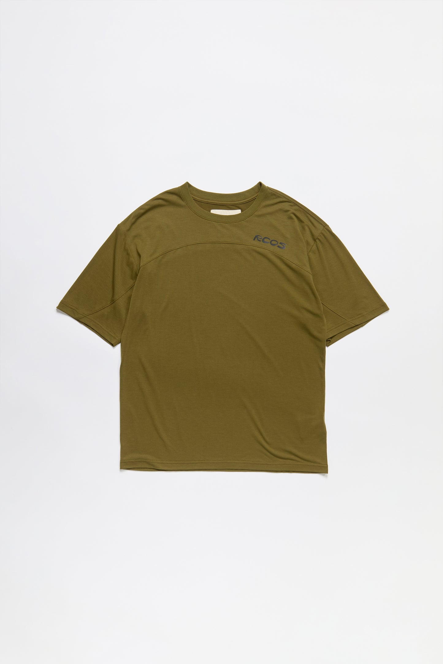 Paneled Athletic T-Shirt in Olive