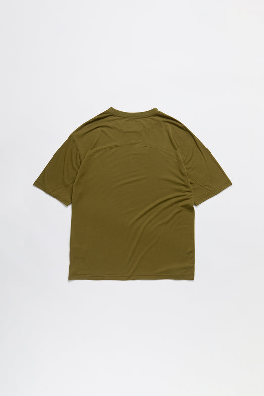 Paneled Athletic T-Shirt in Olive
