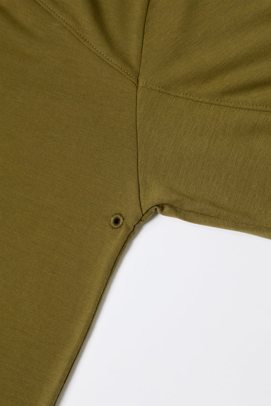 Paneled Athletic T-Shirt in Olive