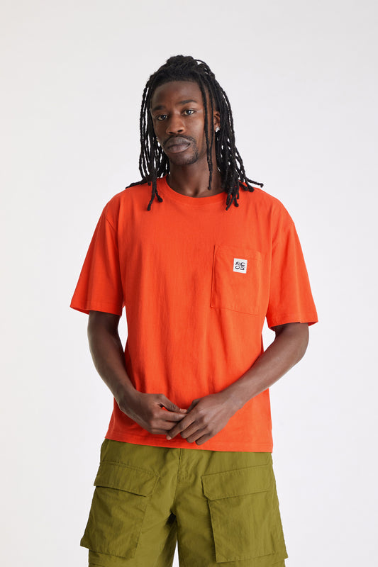 Patch Pocket T-Shirt in Orange