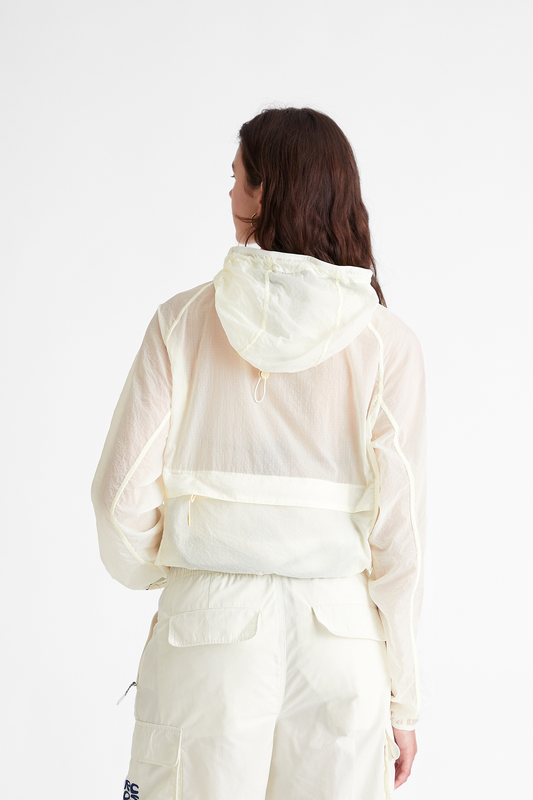 Packable Nylon Anorak in Cream