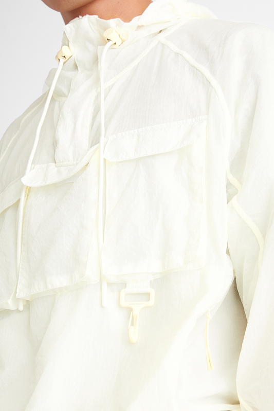 Packable Nylon Anorak in Cream