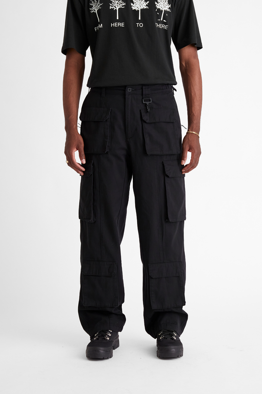 Cotton Cargo Pant in Black