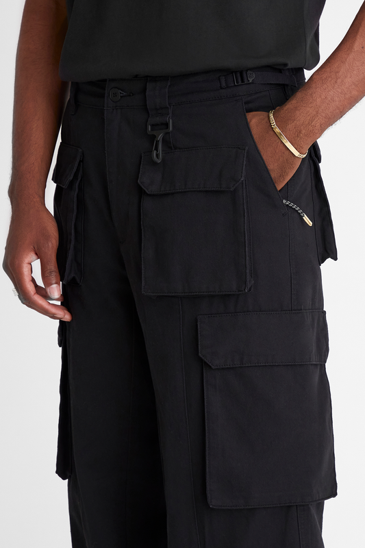 Cotton Cargo Pant in Black