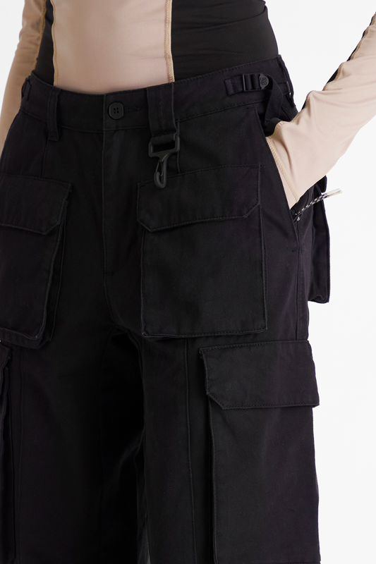 Cotton Cargo Pant in Black