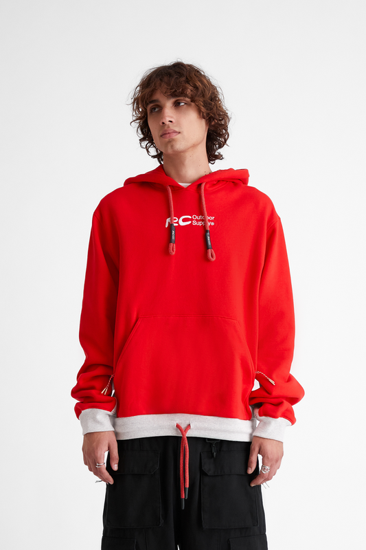 From Here To There Hoodie in Red & Grey