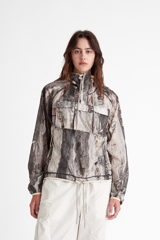 Packable Nylon Anorak in Tree Bark Camo