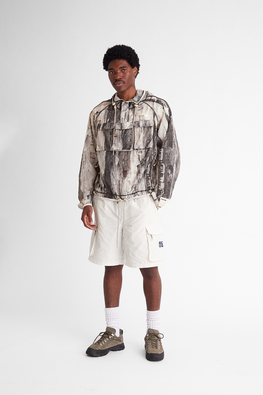 Packable Nylon Anorak in Tree Bark Camo