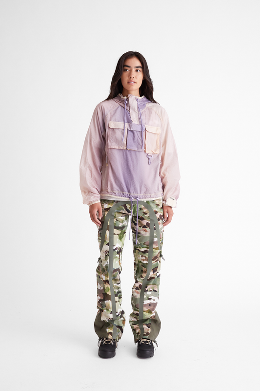 Packable Nylon Anorak in Gradient Lavender & Tan