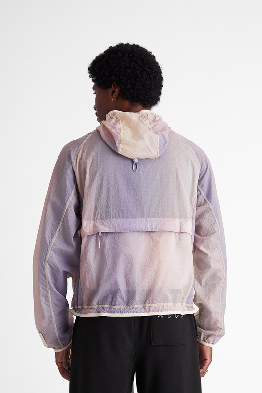 Packable Nylon Anorak in Gradient Lavender & Tan