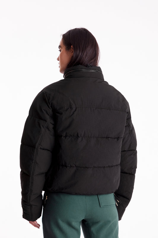 Nylon Puffer Jacket in Black