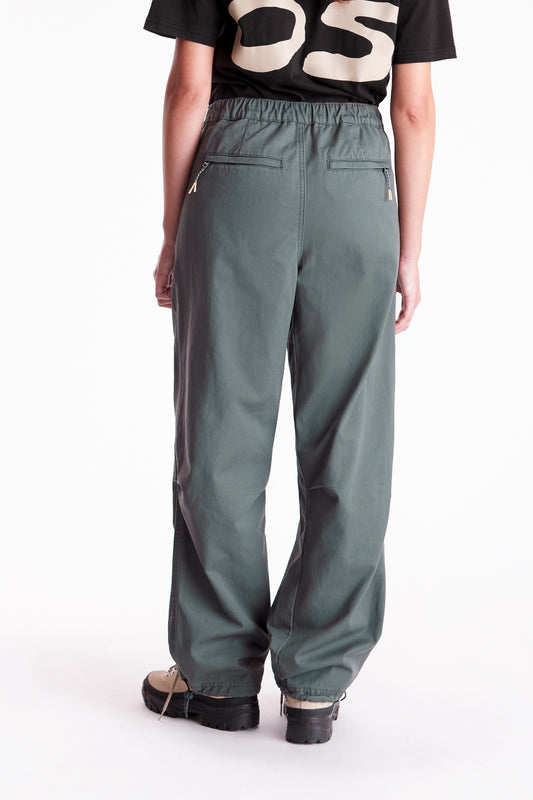 Cotton Belted Pant in Green