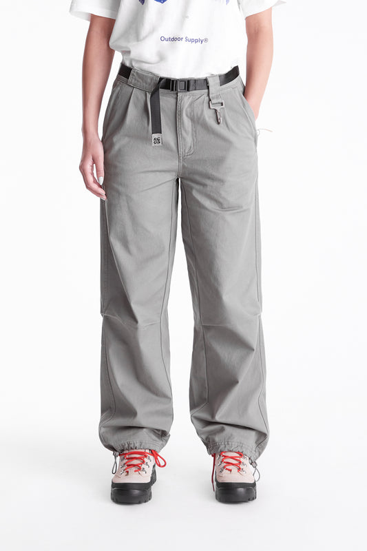 Cotton Belted Pant in Gray