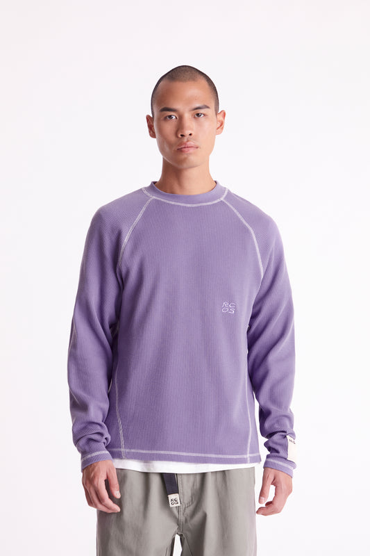 Waffle Knit LS Shirt in Lavender