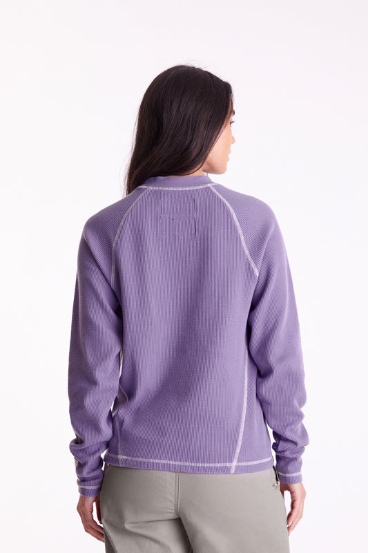 Waffle Knit LS Shirt in Lavender