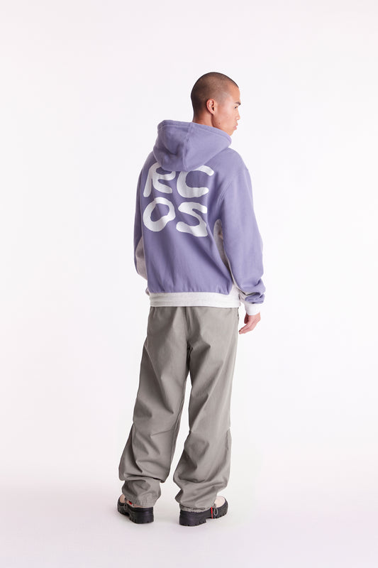 Stack Logo Zip Up Hoodie in Lavender