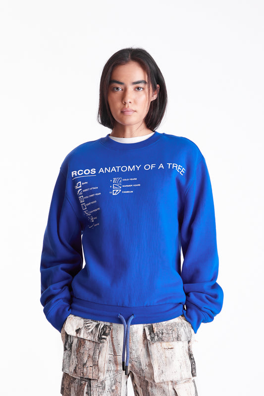 Anatomy Of A Tree Crewneck in Blue