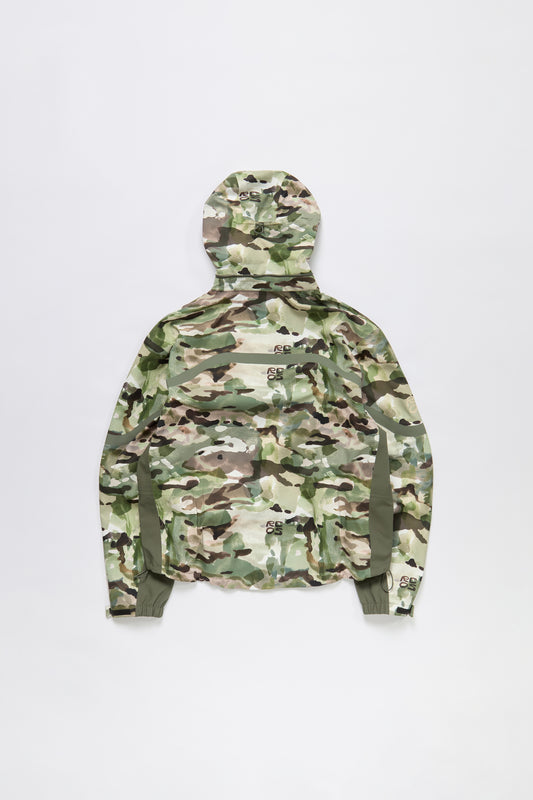 Taped Seam Nylon Shell Jacket in Watercolour Camo