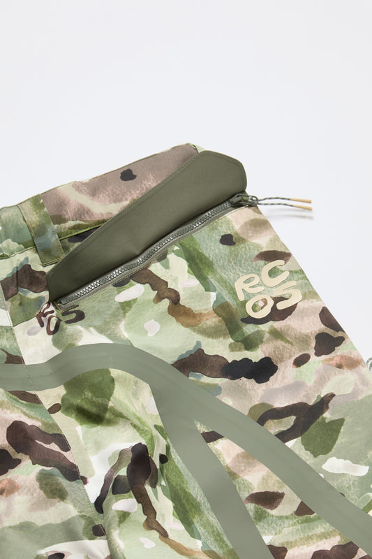 Taped Seam Nylon Shell Pant in Watercolour Camo