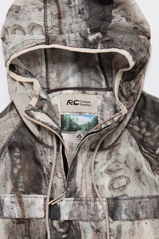 Packable Nylon Anorak in Tree Bark Camo