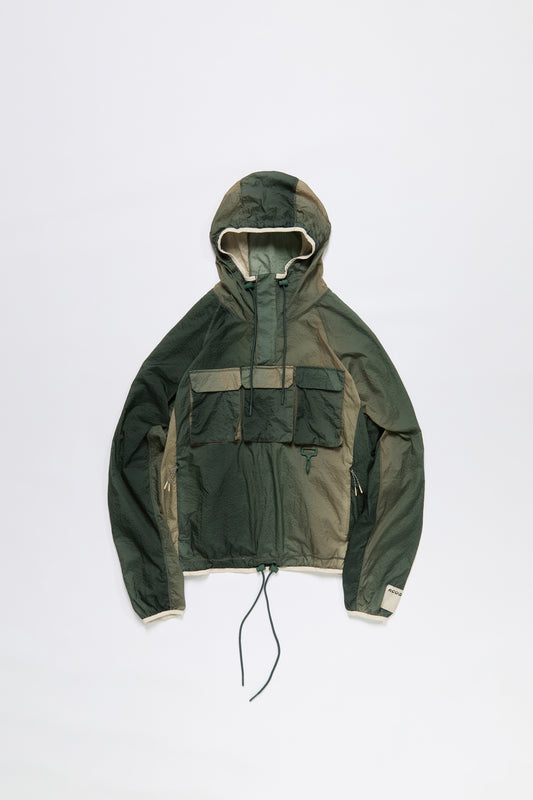 Packable Nylon Anorak in Gradient Green & Brown