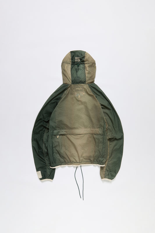 Packable Nylon Anorak in Gradient Green & Brown