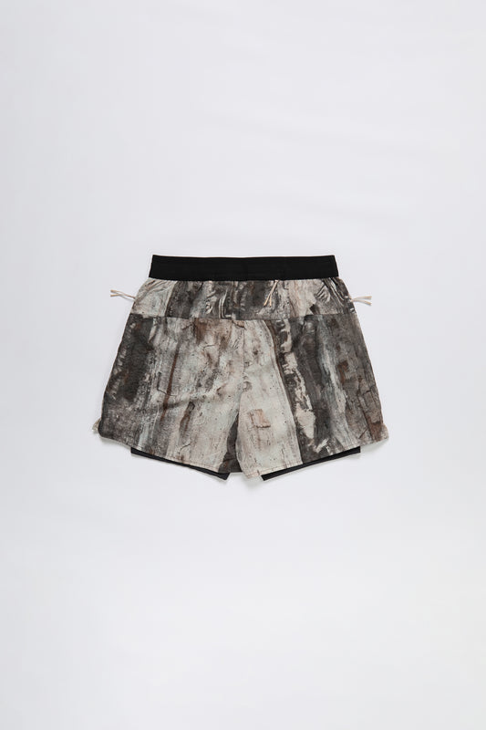 2-In-1 Nylon Running Short in Tree Bark Camo