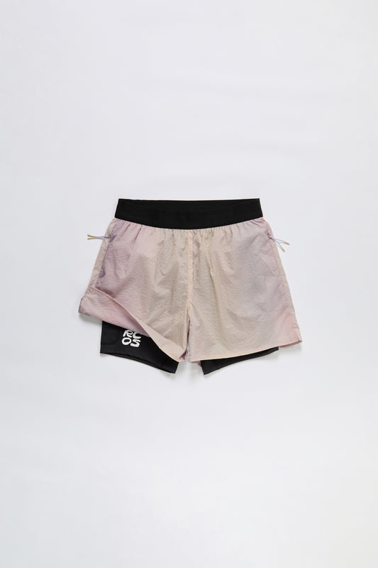 2-In-1 Nylon Running Short in Gradient Lavender & Tan