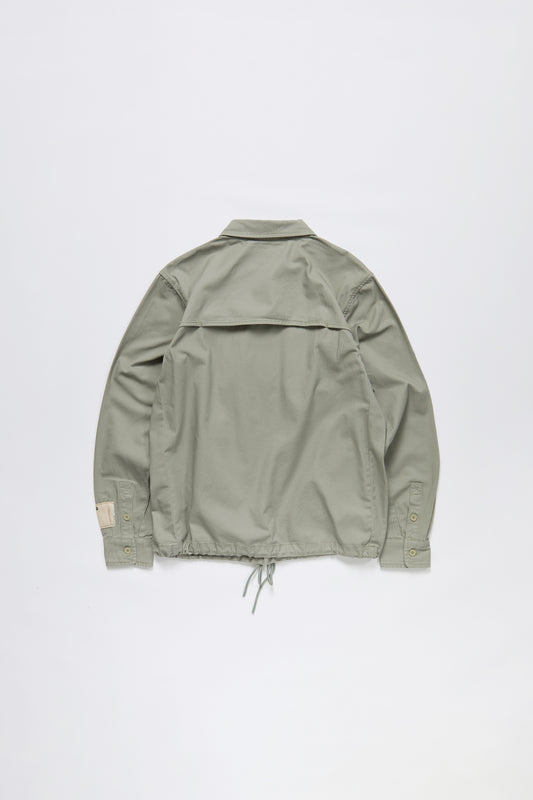 Cotton Cargo Pullover Shirt in Sage Green