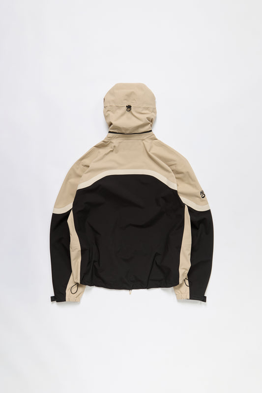 Taped Seam Nylon Shell Jacket in Khaki & Black