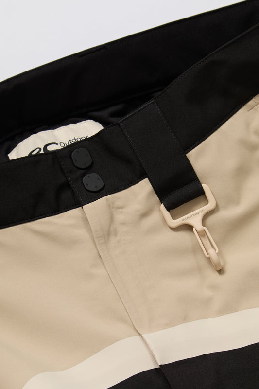 Taped Seam Nylon Shell Pant in Khaki & Black