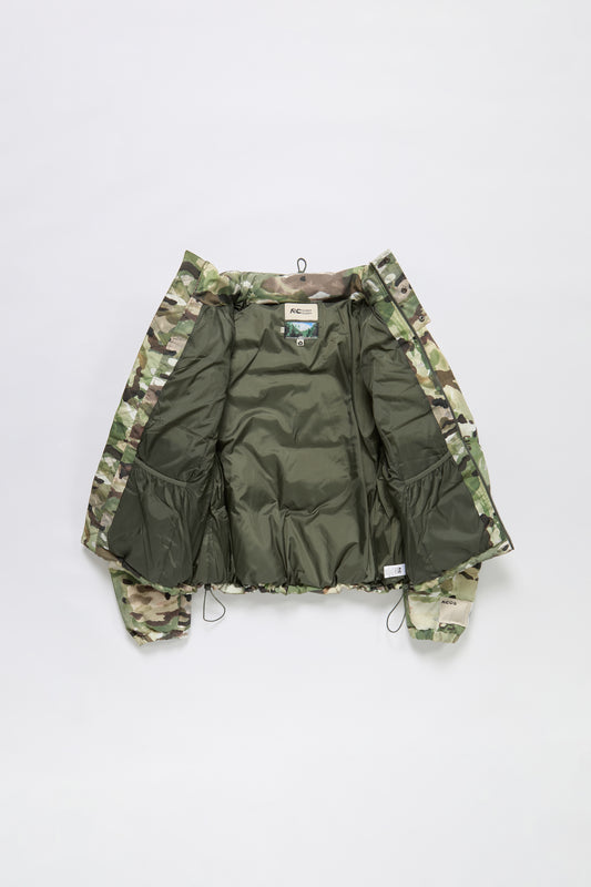 Nylon Puffer Jacket in Watercolour Camo