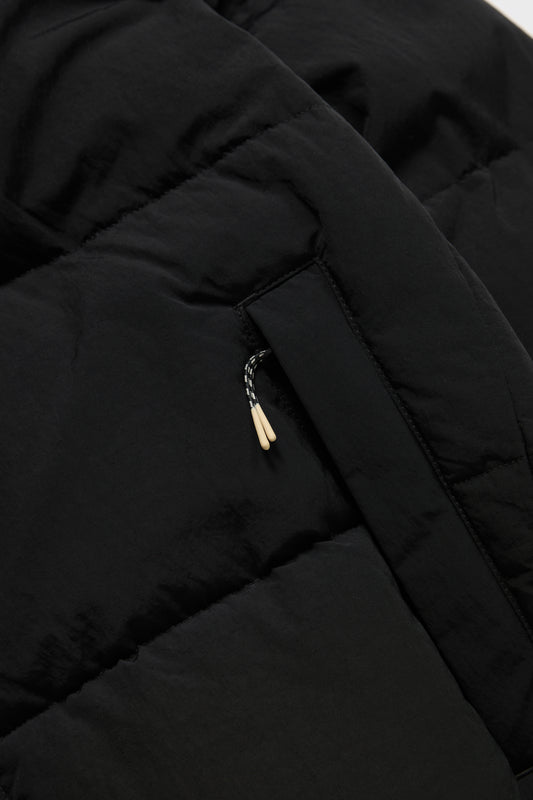 Nylon Puffer Jacket in Black