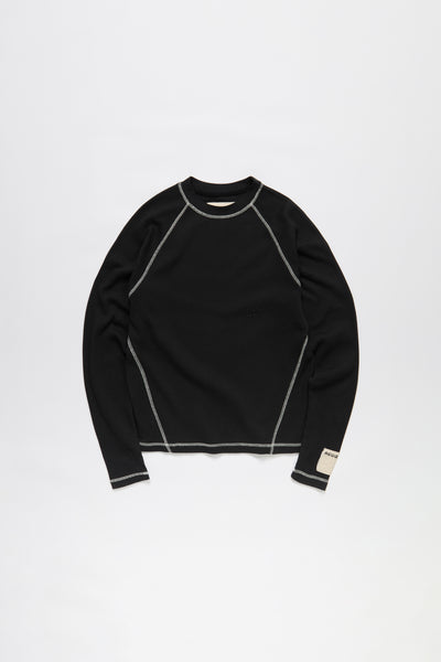 ★DRAW FIT★ Dwell Open Collar Waffle Shirt [BLACK] MF24WSH008_BLK_DET_600x.jpg?v=