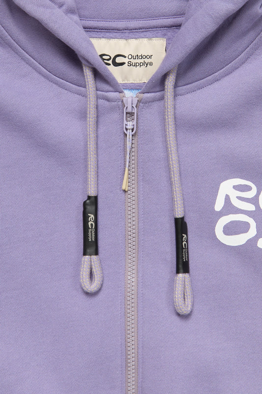 Stack Logo Zip Up Hoodie in Lavender